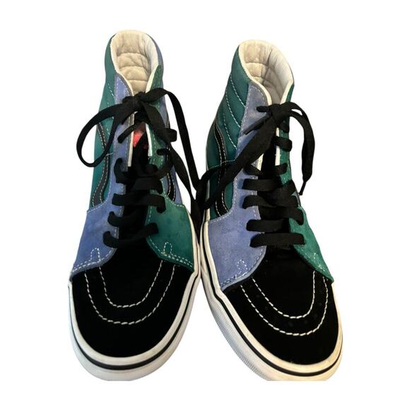 Vans SK8-Hi Womens 7 Suede Blue Green Black Yellow White pre owned - Picture 7 of 13
